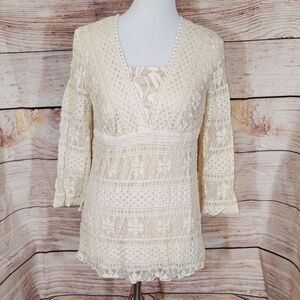 Indigo Soul Lace Top Size Medium‎